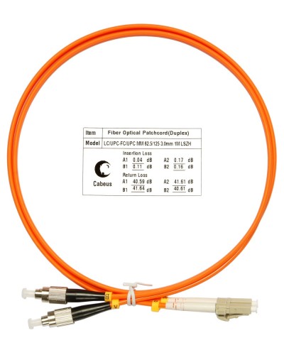 FOP-62-LC-FC-1,5m (8412c). Патч-корд оптический. CABEUS в Нижневартовске