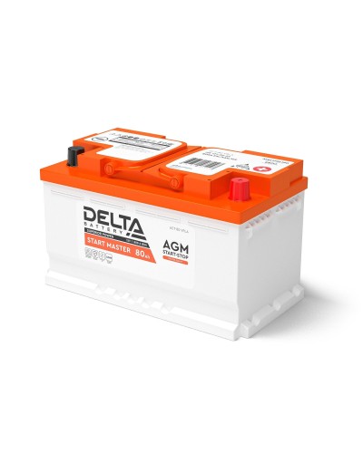 Delta START MASTER AGM 1280 (80 Ah). Аккумулятор автомобильный герметичный свинцово-кислотный. Delta в Нижневартовске