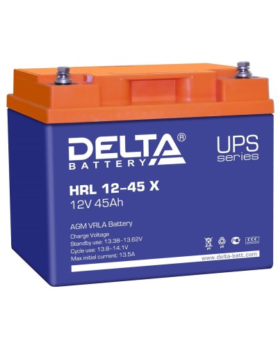 Delta HRL 12-45 X. Аккумулятор герметичный свинцово-кислотный. Delta в Нижневартовске