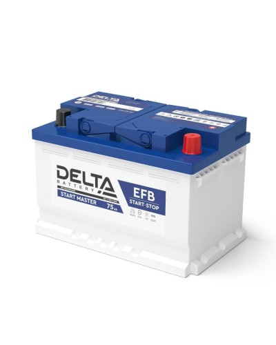 Delta START MASTER EFB 1275 (75 Ah). Аккумулятор автомобильный герметичный свинцово-кислотный. Delta в Нижневартовске