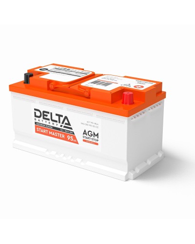 Delta START MASTER AGM 1295 (95 Ah). Аккумулятор автомобильный герметичный свинцово-кислотный. Delta в Нижневартовске