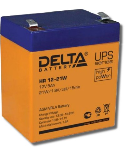 Delta HR 12-21 W. Аккумулятор герметичный свинцово-кислотный. Delta в Нижневартовске