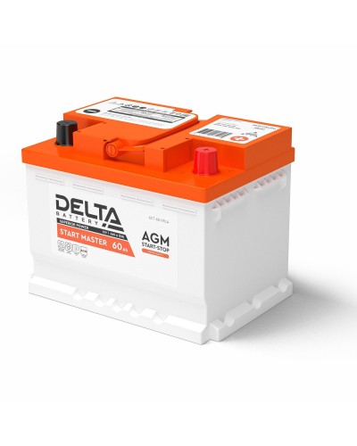 Delta START MASTER AGM 1260 (60 Ah). Аккумулятор автомобильный герметичный свинцово-кислотный. Delta в Нижневартовске