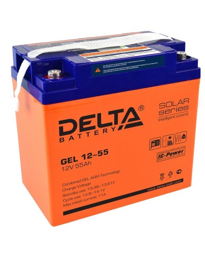 Delta GEL 12-55. Аккумулятор герметичный свинцово-кислотный. Delta в Нижневартовске