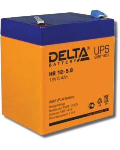 Delta HR 12-5.8. Аккумулятор герметичный свинцово-кислотный. Delta в Нижневартовске