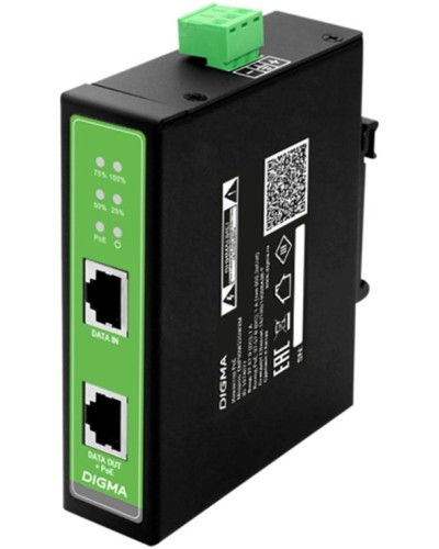 DNP30W48GDXM 10/100/1000BASE-T 30Вт 37-57В(DC). Инжектор PoE. Digma в Нижневартовске