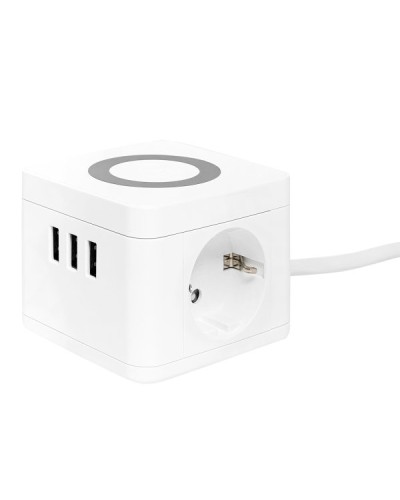 Удлинитель Куб 2 гнезда 3USB 2,4А+зарядное устройство 1,3 метра 1мм2. Удлинитель Куб. EKF в Нижневартовске