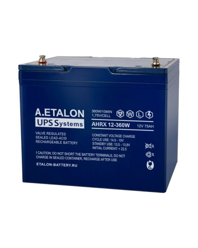 A.ETALON AHRX 12-360W (75). Аккумулятор герметичный свинцово-кислотный. ETALON в Нижневартовске