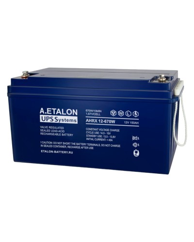 A.ETALON AHRX 12-670W (150). Аккумулятор герметичный свинцово-кислотный. ETALON в Нижневартовске