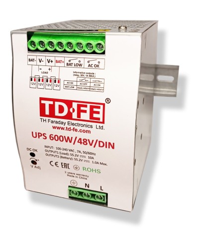 UPS 600W/48V/DIN. Источник вторичного электропитания резервированный. FARADAY в Нижневартовске