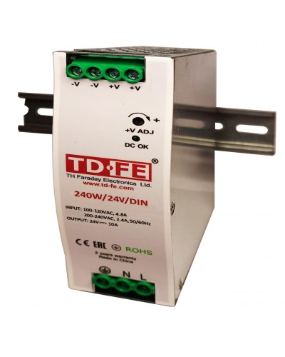 240W/24V/DIN. Источник вторичного электропитания резервированный. FARADAY в Нижневартовске