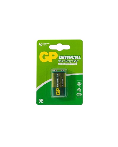 GP GreenCell 9V Крона (GP 1604GLF-2CR1), БЛИСТЕР. Солевая батарейка. GP Batteries в Нижневартовске