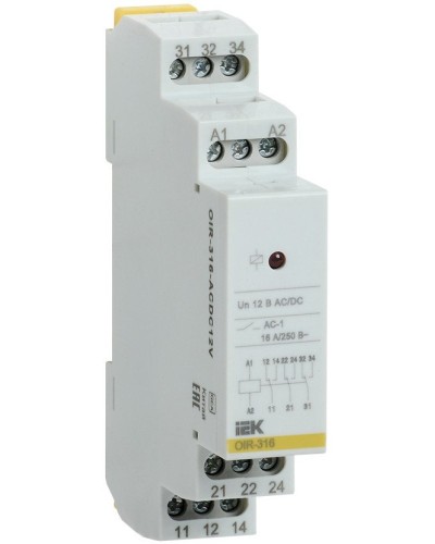 Реле промежуточное модульное OIR 3 контакта 16А 230В AC (OIR-316-AC230V). Реле промежуточное модульное. IEK в Нижневартовске