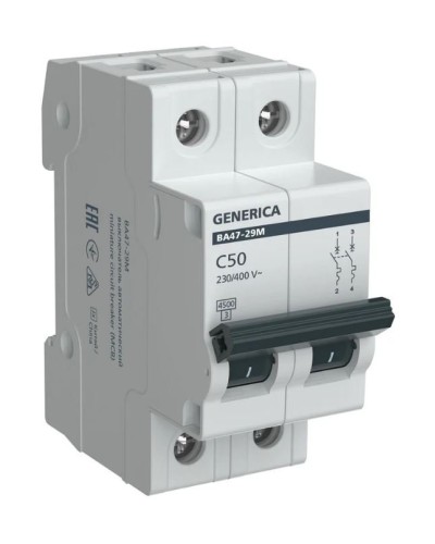 GENERICA ВА47-29М 2P C 50А 4,5кА (MVA21-2-050-C-G). Автоматический выключатель. IEK в Нижневартовске
