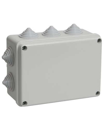 Коробка распаячная КМ41241 150х110х70 открытой проводки IP44 10 гермовводов серая (UKO10-150-110-070-K41-44). Коробка распаячная безгалогенная (HF). IEK в Нижневартовске