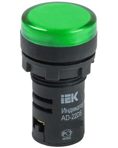 Лампа AD22DS (LED)матрица D22мм зеленый 24В AC/DC (BLS10-ADDS-024-K06). Светосигнальный индикатор. IEK в Нижневартовске