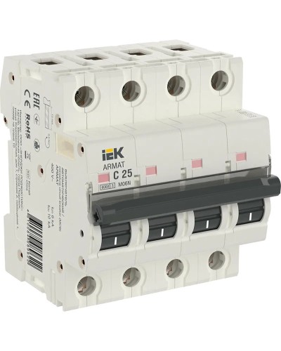 M06N 4P C 25А 6кА ARMAT (AR-M06N-4-C025). Автоматический выключатель. IEK в Нижневартовске