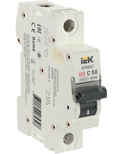 M06N 1P C 50А 6кА ARMAT (AR-M06N-1-C050). Автоматический выключатель. IEK в Нижневартовске