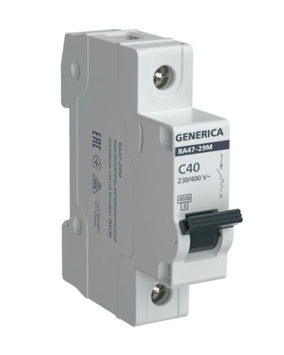 GENERICA ВА47-29М 1P C 40А 4,5кА (MVA21-1-040-C-G). Автоматический выключатель. IEK в Нижневартовске