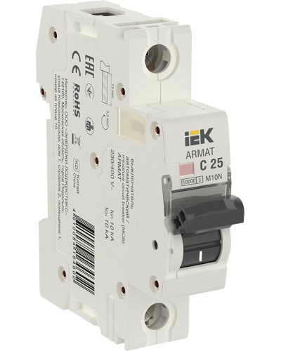 M10N 1P C 25А 10кА ARMAT (AR-M10N-1-C025). Автоматический выключатель. IEK в Нижневартовске