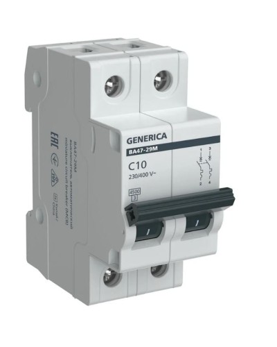 GENERICA ВА47-29М 2P C 10А 4,5кА (MVA21-2-010-C-G). Автоматический выключатель. IEK в Нижневартовске
