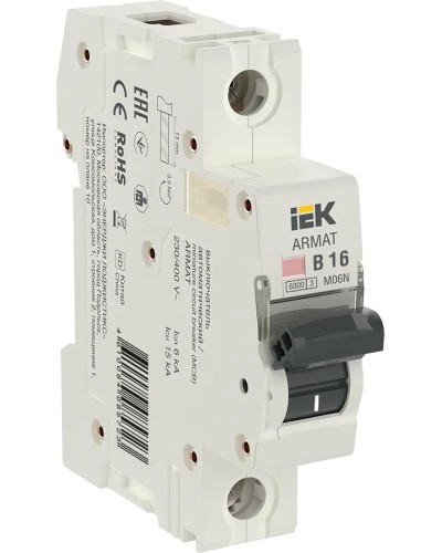 M06N 1P B 16А 6кА ARMAT (AR-M06N-1-B016). Автоматический выключатель. IEK в Нижневартовске