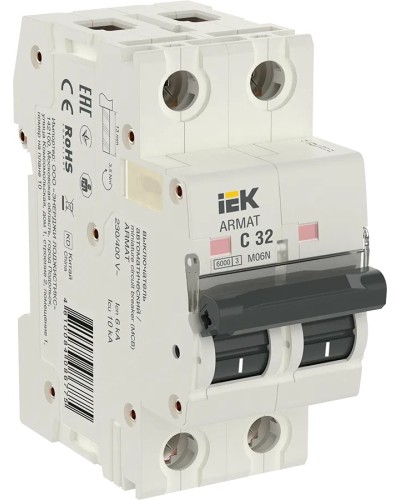 M06N 2P C 32А 6кА ARMAT (AR-M06N-2-C032). Автоматический выключатель. IEK в Нижневартовске
