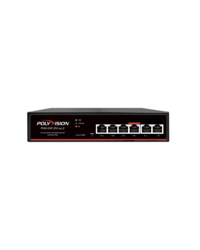 PND-04P-2M v.2. Коммутатор 6-портовый с функцией PoE. Polyvision в Нижневартовске