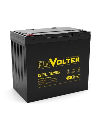 Revolter GPL 1255. Аккумулятор автомобильный герметичный свинцово-кислотный. Revolter в Нижневартовске