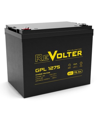 Revolter GPL 1275. Аккумулятор автомобильный герметичный свинцово-кислотный. Revolter в Нижневартовске