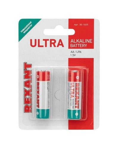 Ультра алкалиновая батарейка AA/LR6 1,5 V 2 шт. блистер REXANT (30-1025). Элемент питания. Rexant в Нижневартовске