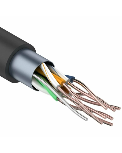 F/UTP, CAT 5e, PE, 4PR, 24AWG, OUTDOOR, SOLID, черный, 305м REXANT (01-0146-1). Кабель «витая пара» (LAN) для структурированных систем связи. Rexant в Нижневартовске