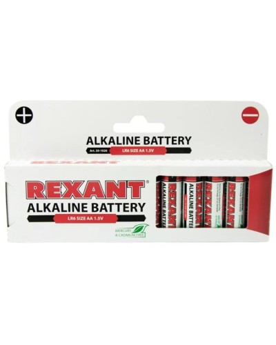 Алкалиновая батарейка AA/LR6 1,5 V 12 шт. REXANT (30-1026). Элемент питания. Rexant в Нижневартовске