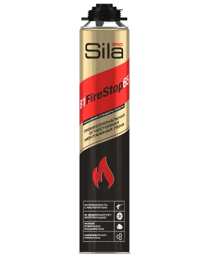 Пена огнестойкая Sila Pro B1 Firestop 65, 850 мл: Пена монтажная профессиональная в Нижневартовске