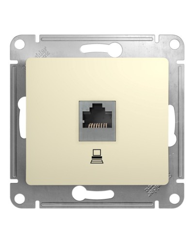 Glossa розетка RJ45 1-местная, кат. 5Е, скрытой установки, механизм, бежевый (GSL000281K). Розетка компьютерная. Systeme Electric в Нижневартовске