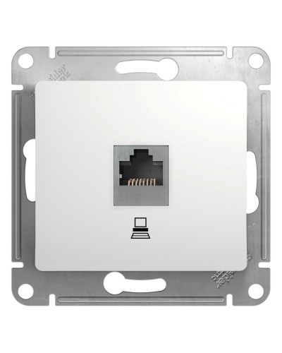 Glossa розетка RJ45 1-местная, кат. 5Е, скрытой установки, механизм, белый (GSL000181K). Розетка компьютерная. Systeme Electric в Нижневартовске