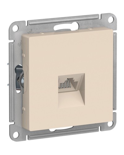 AtlasDesign розетка RJ45, кат. 5Е, 1-местная, скрытой установки, механизм, бежевый (ATN000283). Розетка компьютерная. Systeme Electric в Нижневартовске