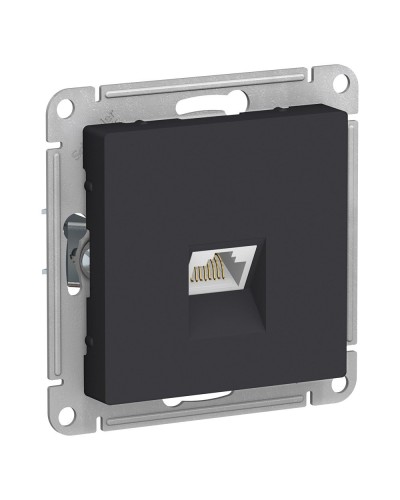 AtlasDesign розетка RJ45, кат. 5Е, 1-местная, скрытой установки, механизм, карбон (ATN001083). Розетка компьютерная. Systeme Electric в Нижневартовске