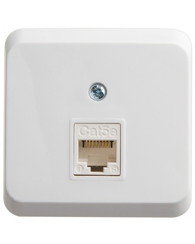 Этюд розетка RJ45 1-местная, кат. 5Е, открытой установки, белый (KOMA-001B). Розетка компьютерная. Systeme Electric в Нижневартовске