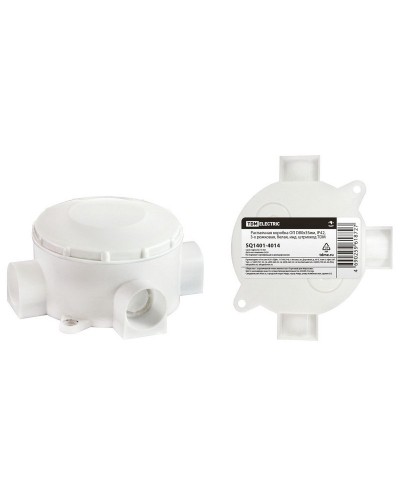 Распаячная коробка ОП D80х35мм, IP42, 3-х рожковая, белая TDM (SQ1401-4014). Распаячная коробка ОП. TDM ЕLECTRIC в Нижневартовске