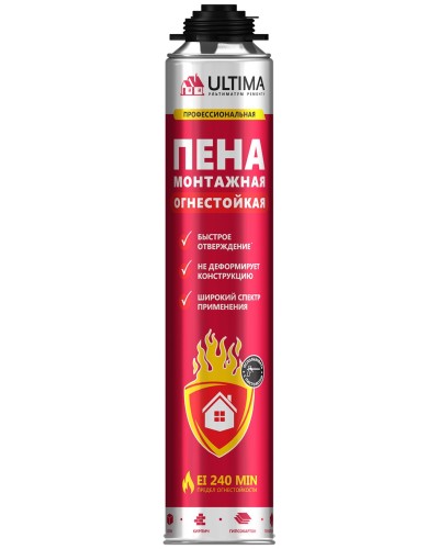 Пена огнестойкая ULTIMA PRO, 750 мл. Пена монтажная профессиональная. ULTIMA в Нижневартовске
