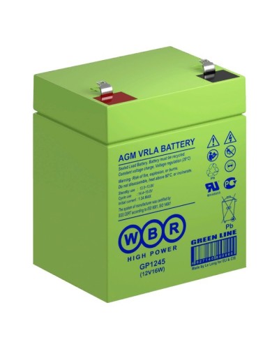 WBR GP1245 (12V16W). Аккумулятор герметичный свинцово-кислотный. WBR в Нижневартовске
