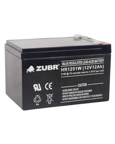 ZUBR HR 1251W (12V, 12Ah). Аккумулятор герметичный свинцово-кислотный. ZUBR в Нижневартовске