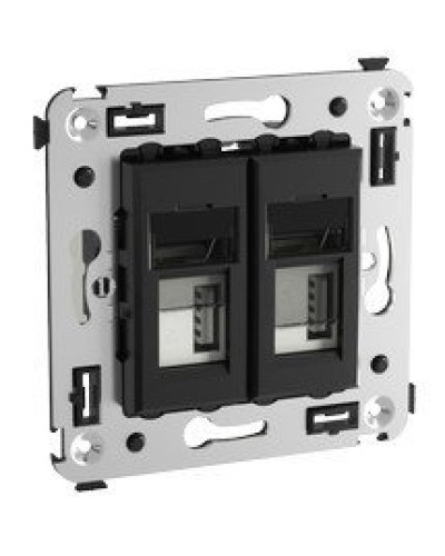 Розетка USB в стену Avanti черный квадрат (4402543). Розетка USB. ДКС в Нижневартовске