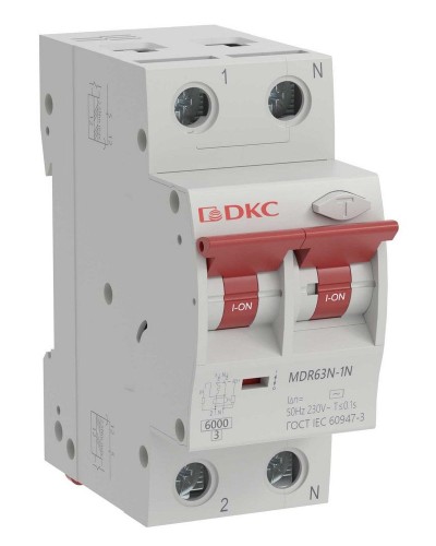YON max MDR, 1P+N, 30mA, 25A, 6kA, А (MDR63N-1N2C25-A). Автоматический выключатель дифференциального тока. ДКС в Нижневартовске