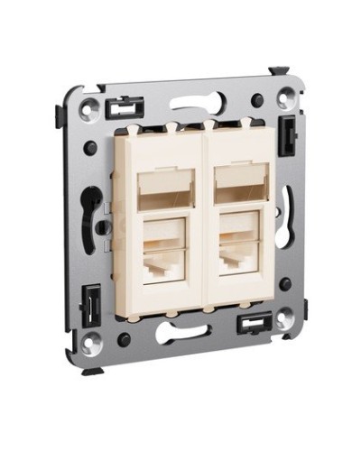 Розетка RJ-45 Avanti в стену двойная экранированная ванильная дымка (4405364). Розетка. ДКС в Нижневартовске