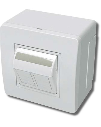 Коробка в сборе с 2 розетками RJ45, кат.5е, белая (10656): Коробка в сборе в Нижневартовске