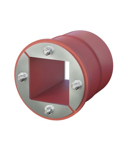 Проходка круглая, нержавеющая, D125х70 мм с проемом 80х80 мм (DXF3124): Проходка круглая, нержавеющая, с проёмом в Нижневартовске