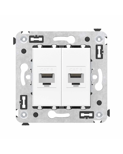 Розетка RJ-45 в стену, кат.6E, Avanti, двойная, белое облако (4400694). Розетка компьютерная. ДКС в Нижневартовске