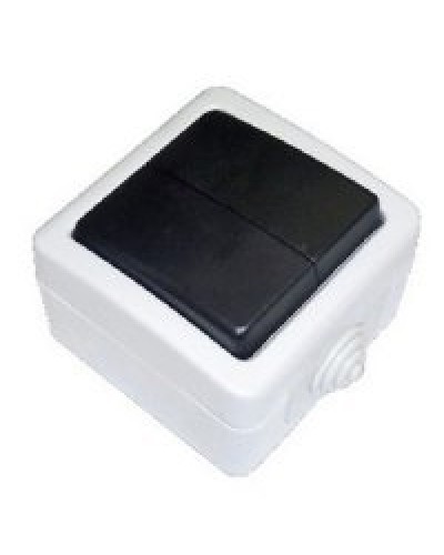 Переключатель двухклавишный 2-полюсный с 2 мест EF602SA, серый, LK Aqua (80006). Переключатель. Экопласт в Нижневартовске